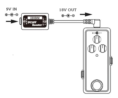 Amazon | エフェクター用 DC Booster 9V DC電圧を18Vに昇圧する電圧
